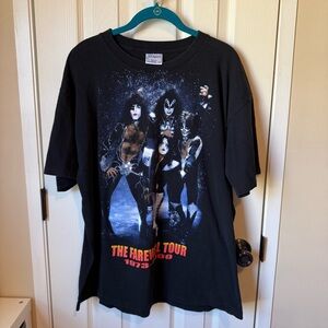 Vintage KISS Farewell Tour  TShirt Black Y2K Rock 2000 Concert XL